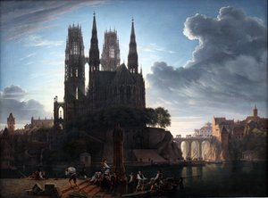 Gotisk katedral vid vattnet